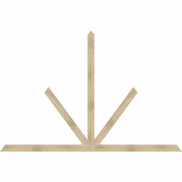 Ekena Millwork Saratoga Rough Sawn Timber Gable Bracket, Douglas Fir, 108"W x 72"H x 2"D x 4"F, 16/12 Pitch GBW108X72X0204SAR00RDF - main
